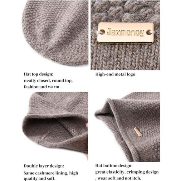 Women\'s Slouchy Beanies Cashmere Hat Skull Cap Knit Wool Beanie main image 5